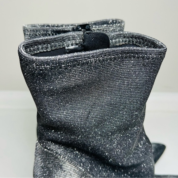Guess silver sparkly high heel pointed toe sock boots - Picture 10 of 12